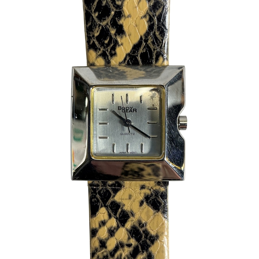 Body Gear Quartz Watch Womens‎ Square Silver Tone Snake Band Untested